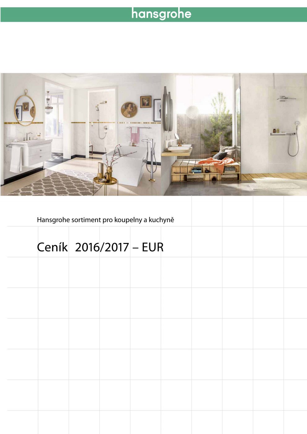 Hansgrohe - Generálny cenník 2016/2017